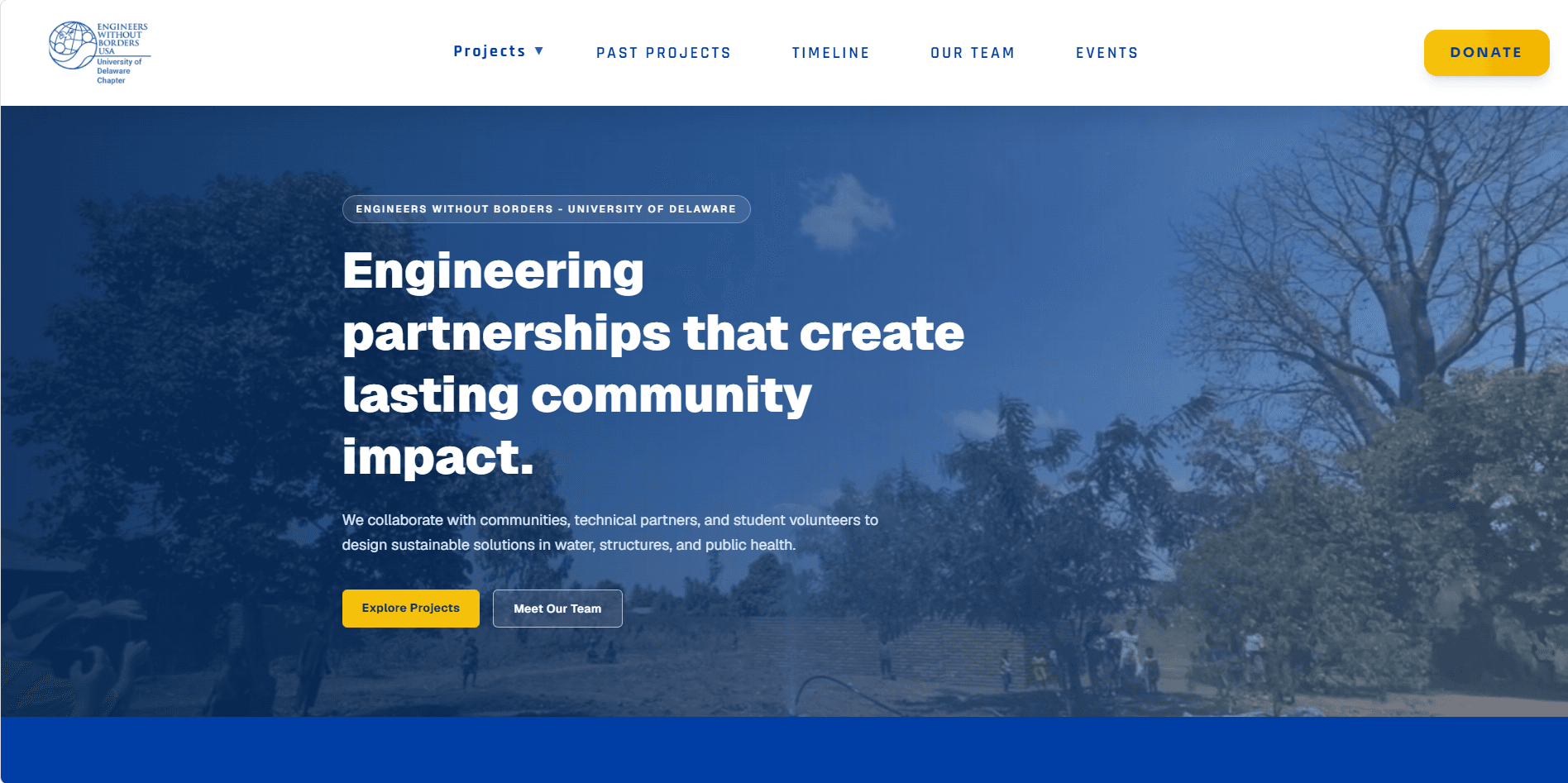 University of Delaware Engineers Without Borders website preview