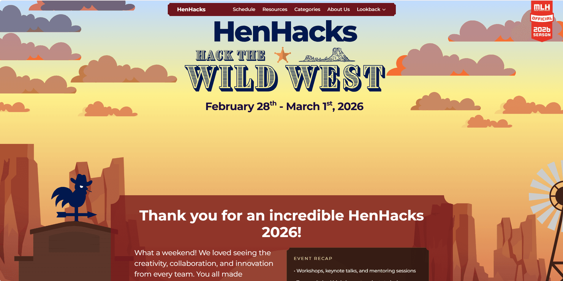 HenHacks website preview